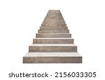 Stone steps leading upwards isolated on white background