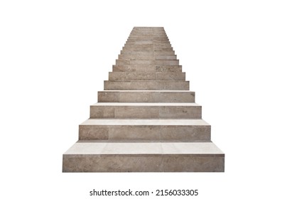 Stone steps leading upwards isolated on white background - Shutterstock ID 2156033305