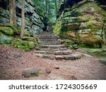 Stone steps on the Ledges trail in Cuyahoga Valley National Park