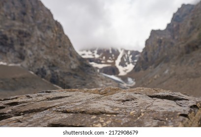 stone surface in the mountains. selective focus 