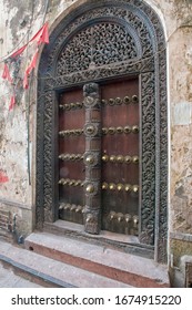 Stone Town, Zanzibar, Tanzania - January 1, 2018: Famous Ancient Doors.