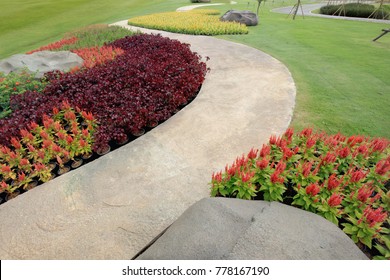 Stone Walkway In The Garden.