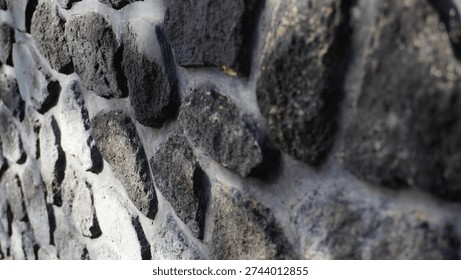Stone Wall with Cement Texture Background Blur for Design Material
