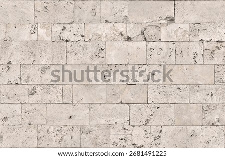 Stone wall cladding made of white and gray quartzite bricks, 3D Seamless Ceramic Wall tiles design Texture Wallpaper design Pattern Graphics design.