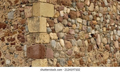 stone wall corner as background - Shutterstock ID 2124197102
