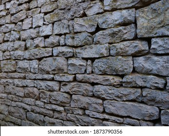 A Stone Wall At Pesmes In Burgundy.