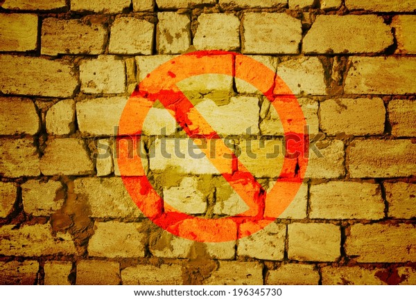 Stone wall with sign\
