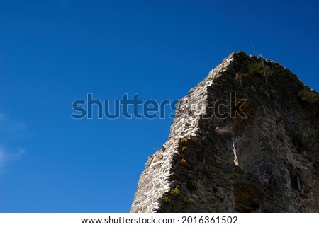 Stone wall and Sky Texture. High quality photo