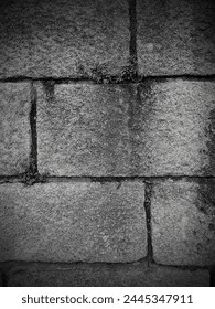 Stone Wall Texture (Black and White) European Ancient Style