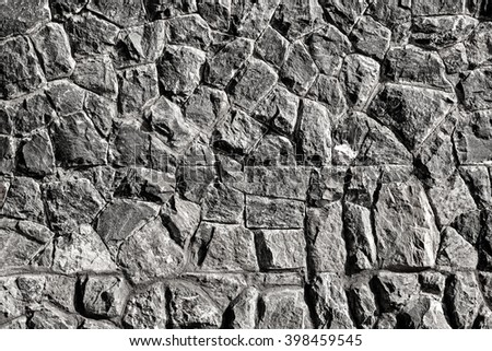 stone wall texture on mono crome