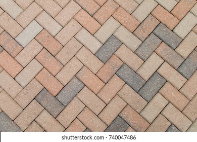 Stone Work, Pavers On A Brick Path.