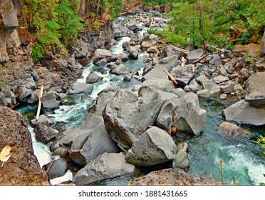 Stoned Waterway - A View In The Rogue River Canyon - Near Prospect, OR