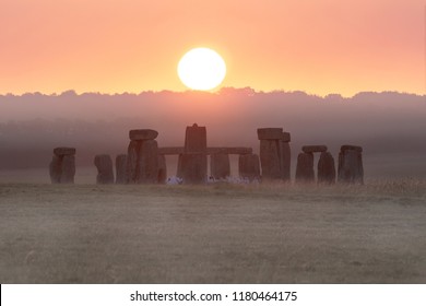 Stonehenge In The Morning Mist - Summer Solstice 