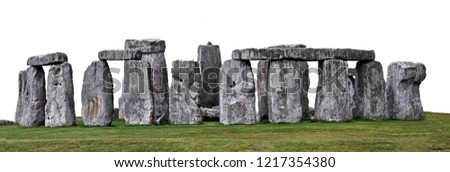 Stonehenge,  prehistoric monument in Wiltshire, England, isolated on white background