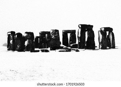 Stonehenge With Snow In England