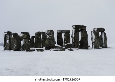 Stonehenge With Snow In England