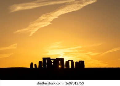 Stonehenge Summer Solstice Sunset With Sunburst