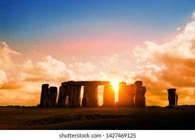 Stonehenge at sunset, United Kingdom