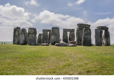Stonehenge, Wiltshire, England-JUNE 2, 2010: most known prehistoric monument from Bronze and Neolithic ages, UNESCO world heritage site, visited by many thousands of tourists