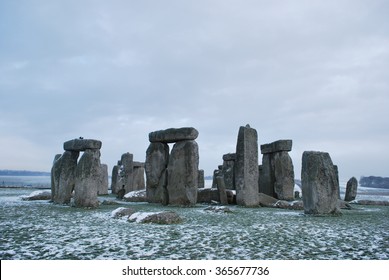 Stonehenge In The Winter With Snow