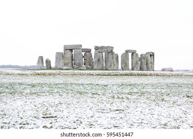 Stonehenge In The Winter With Snow