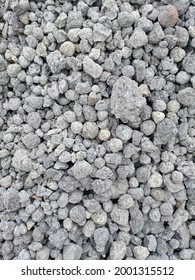 Stones Of Clinker At Heap At Cement Factory Yard Waiting To Be Crushed