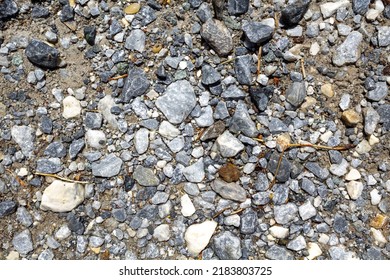 Stones In A Gravel Road Close Up