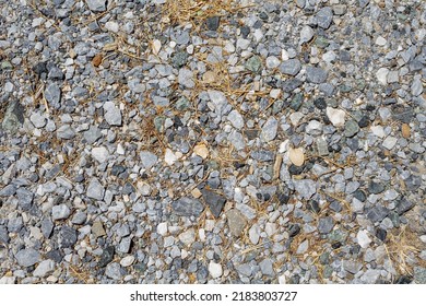 Stones In A Gravel Road Close Up