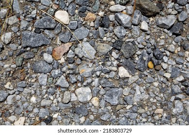 Stones In A Gravel Road Close Up