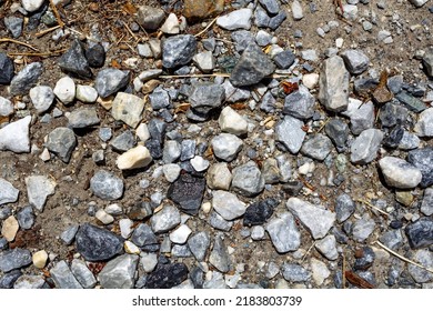 Stones In A Gravel Road Close Up