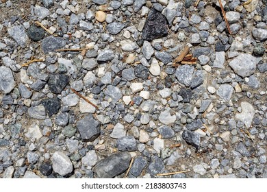 Stones In A Gravel Road Close Up