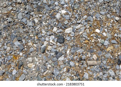 Stones In A Gravel Road Close Up