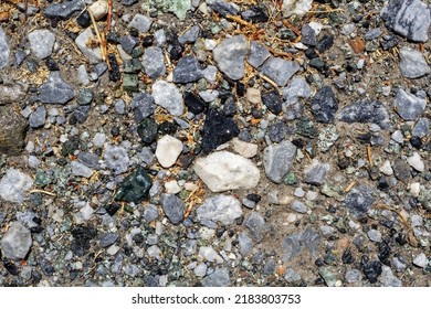 Stones In A Gravel Road Close Up