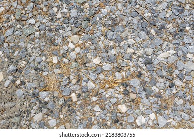 Stones In A Gravel Road Close Up