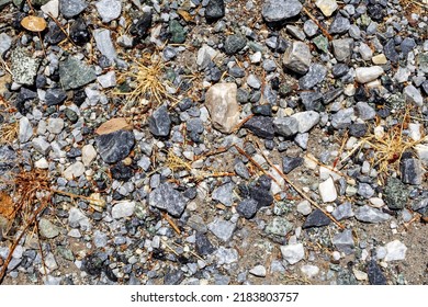 Stones In A Gravel Road Close Up