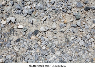 Stones In A Gravel Road Close Up