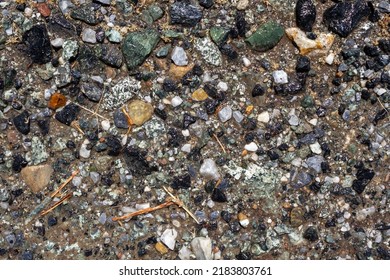 Stones In A Gravel Road Close Up