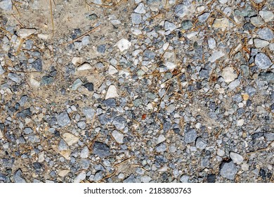 Stones In A Gravel Road Close Up