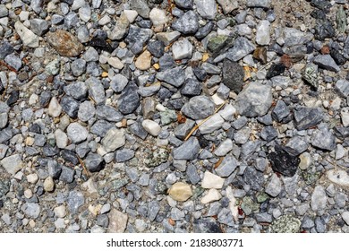 Stones In A Gravel Road Close Up