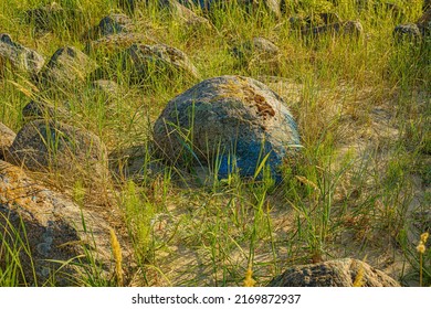 Stones Of Jurmala Beach, Recreation In Nature.