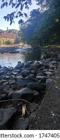 Stones In Piracicaba River Sao Paulo Brazil, Sugarcane Mill