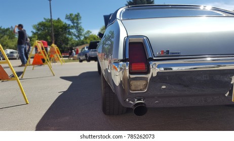 STONEWALL, MANITOBA - JULY, 2017: Silver 1970 Chevy Nova Hurst