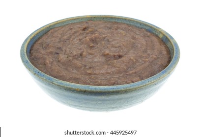 Stoneware Bowl Filled With Black Bean Dip.
