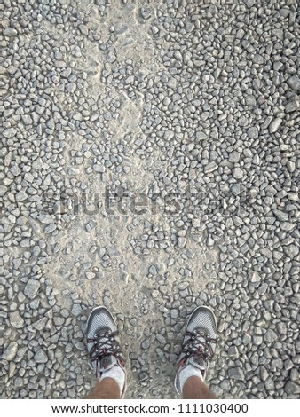 Similar – Image, Stock Photo Continue Trip Hiking Legs