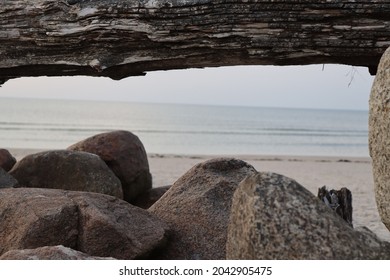 Stony Landscape With Wood Inlay