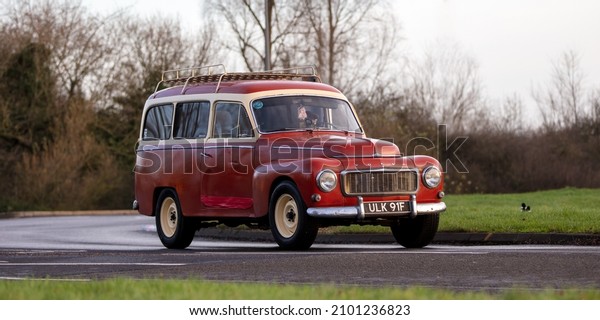 Stony Stratford,Bucks,UK - January 1st 2022. 1968\
classic Volvo estate car