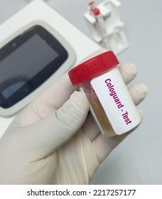 Stool Sample For Fecal Cologuard Test To Diagnosis Of Colon And Rectum Cancer.