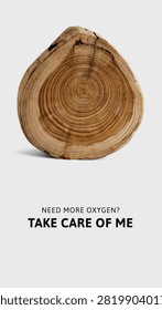 Stop deforestation mobile wallpaper template