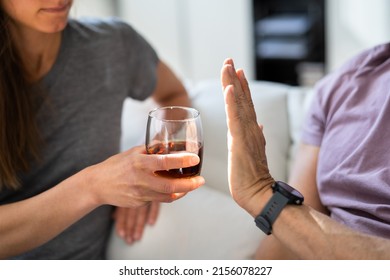 Stop Drinking Alcohol. Refuse Glass Of Whisky. Say No - Shutterstock ID 2156078227