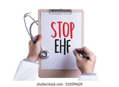 Stop EHF (Ebola Hemorrhagic Fever) Doctor Work With Medical Equipment 